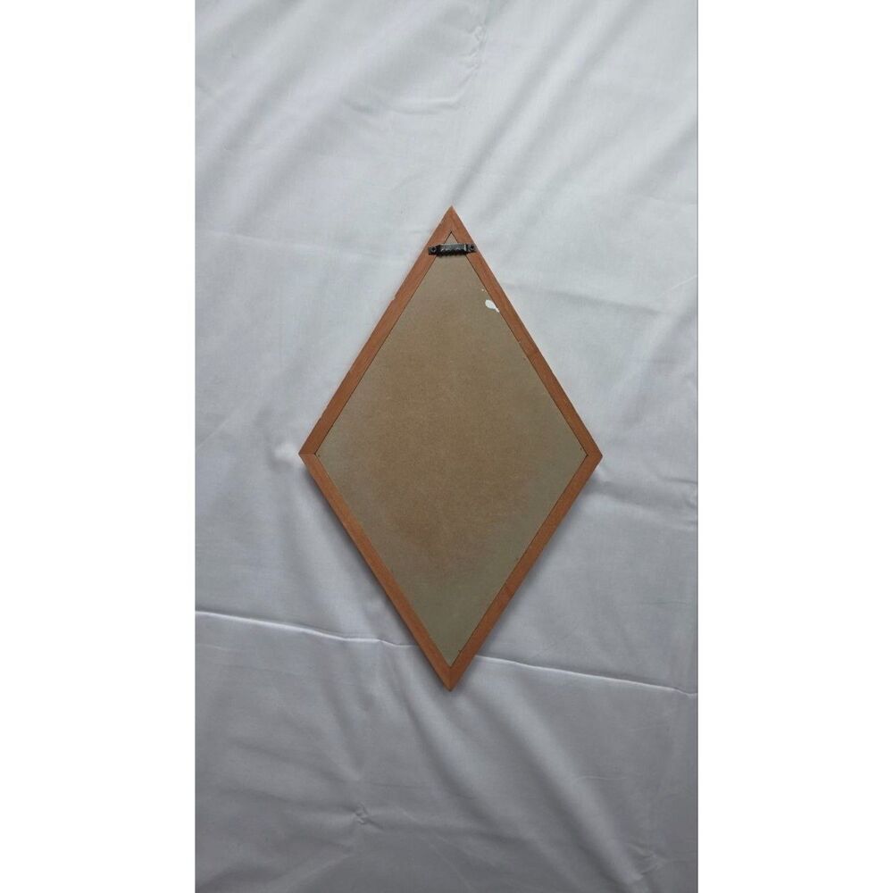 Lenkyin Mushroom Wall Decor 17x10.6 Green Wood Diamond Frame Cottagecore - Picture 3 of 3